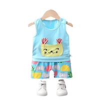 new fashion summer baby girls clothes suit children boys cute vest shorts 2pcssets toddler sport casual costume kids tracksuits