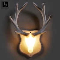 creative tv background light wall 6 hooks nordic abstract deer rack led lamp clothes hat antler stand home decor mounted hanger