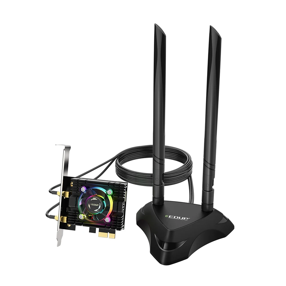 6-канальный Wi-Fi-адаптер EDUP 3000 Мбит/с Bluetooth 5 1 двухдиапазонный 2 4G/5G с радиатором