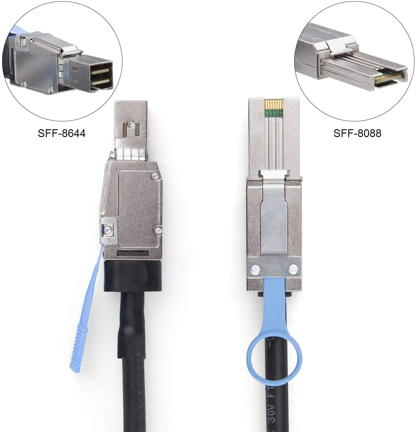 6Gbps External Mini SAS HD SFF-8644 to Mini SAS SFF-8088 Hybrid Cable, 5-Meter(16.5ft)
