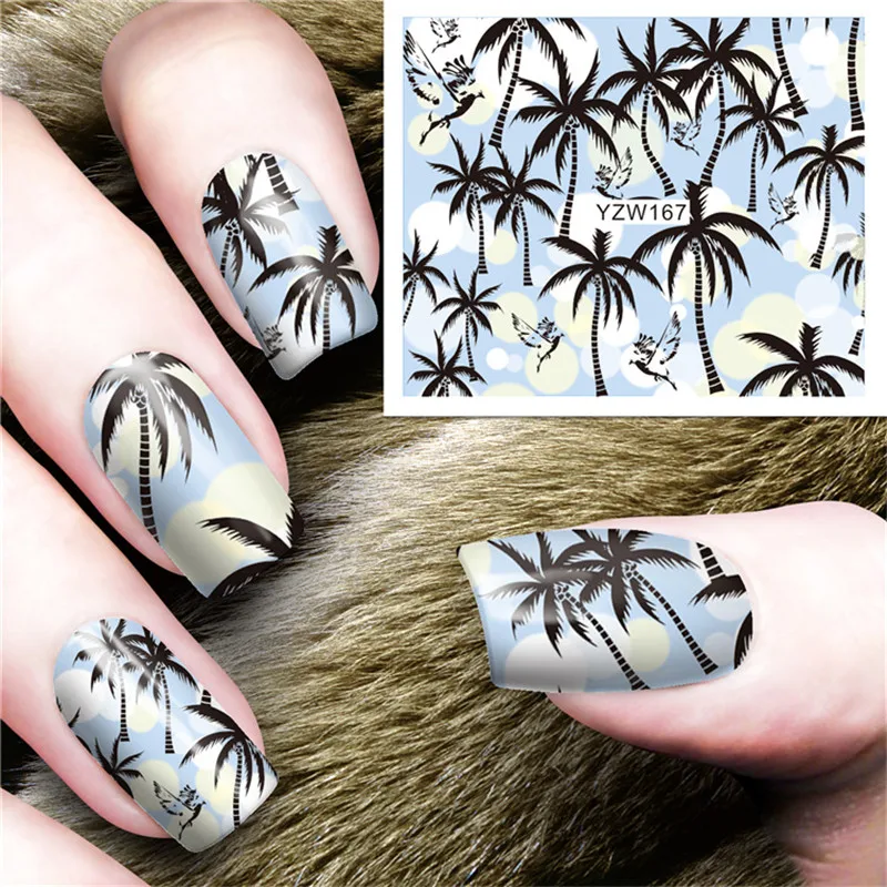 1 шт красочные стикеры 3D на ногти Nail Art слайдеры цветы лист мультфильм геометрические наклейки для ногтей Фольга Дизайн Маникюр Красота Декор