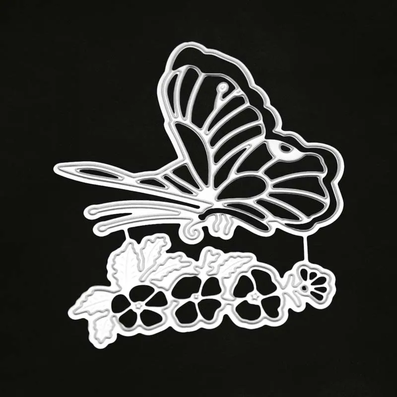 YINISE металлические режущие штампы для трафареты скрапбукинга бабочка цветок