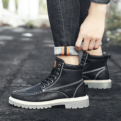 

Autumn high-top sports overalls men's Martin boots trend breathable outdoor leisure hiking shoes British Walking shoes