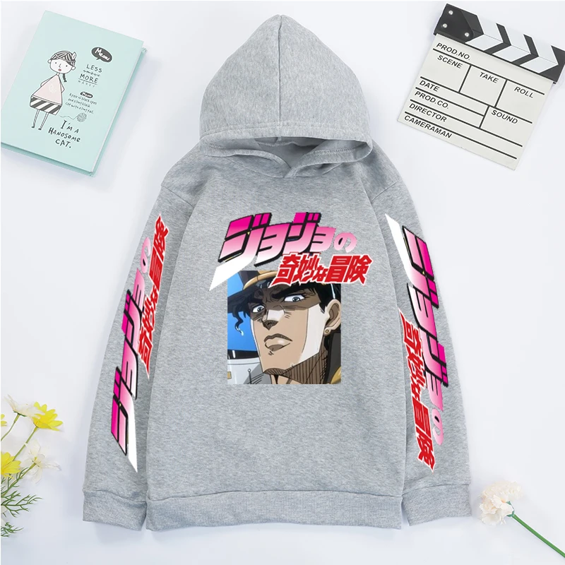 

Japanese Anime JOJO Hoodies For 4-14 Boys Girls Long Sleeve And Cotton Cool jojo Pullover-Sweatshirt Hooded Children's Clothings
