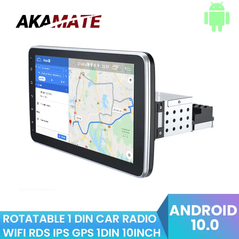 Автомобильный радиоприемник AKAMATE Sigle Din Android 10 0 Apple Carplay и Auto 2G 32GROM WIFI GPS RDS 4G Версия