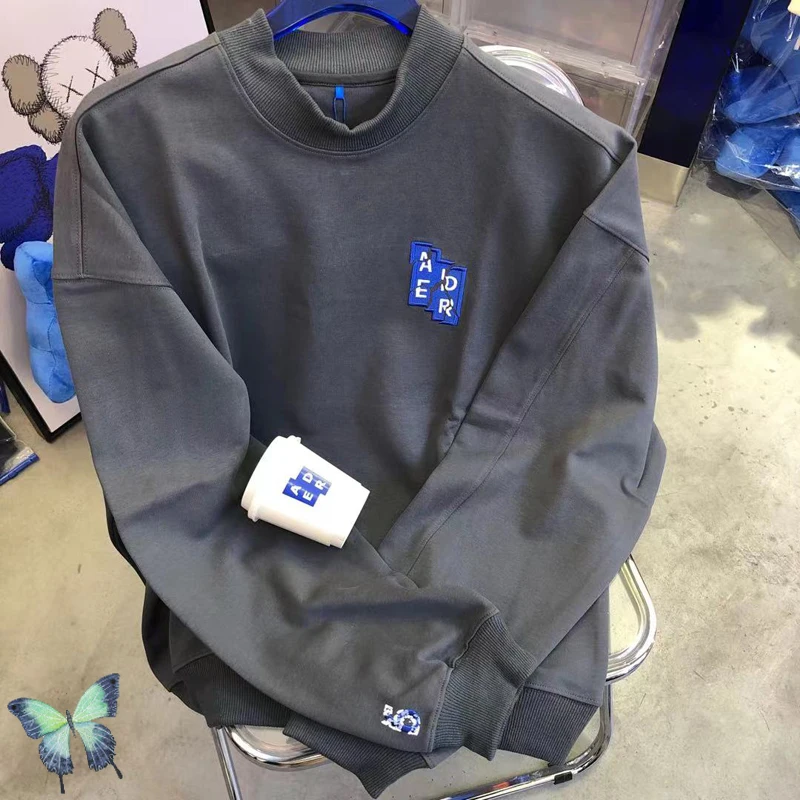

ADER ERROR Cracked Letters Pure Cotton Loose Men Women Pullover Sweatshirts