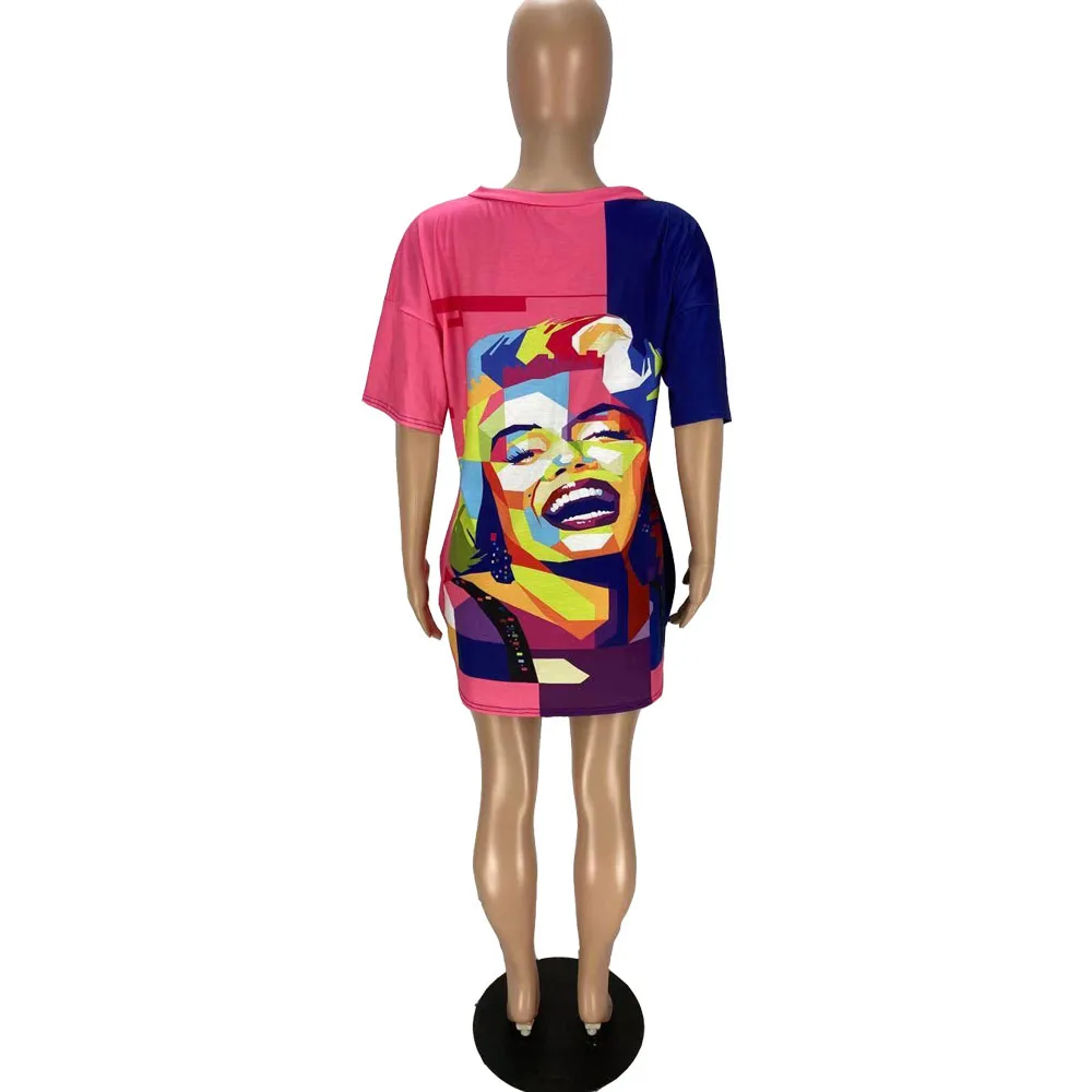 

Oversized Loose T Shirt Dress Women Summer Printed Short Casual Dress 2021 Ladies Korean Fashion Streetwear Mini Dress
