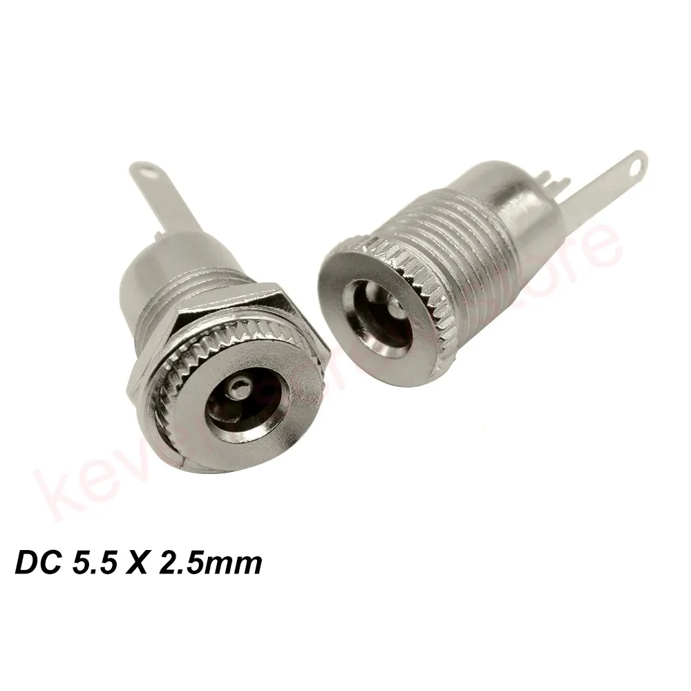 DC-099 5,5 мм x 2,1 мм 5,5 мм x 2,5 мм 5A 30 В DC разъем питания гнездовой панельный разъем 5,5*2,1 5,5*2,5 открытое отверстие 11 мм - Цвет: DC 5.5 x 2.5mm