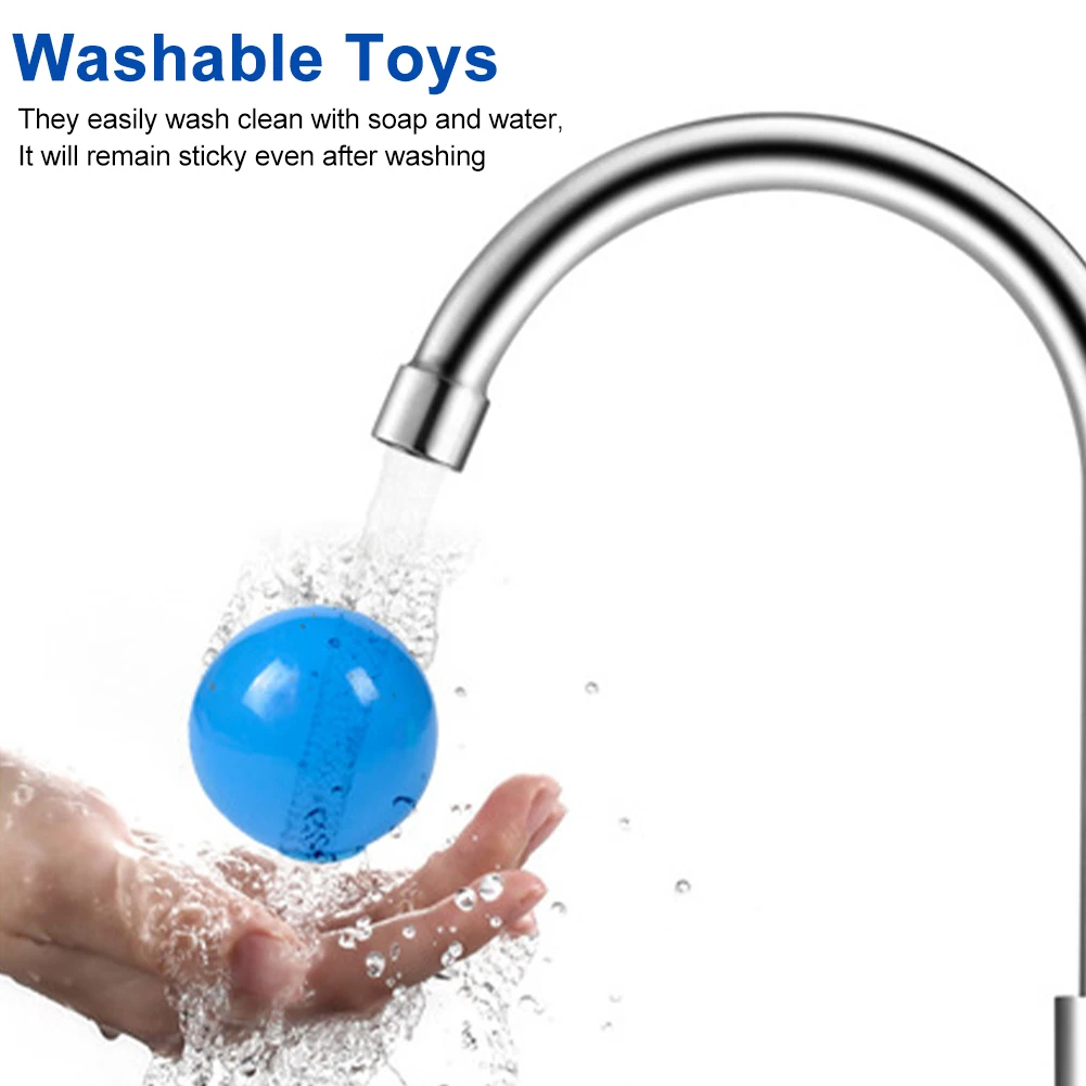 

5pcs Washable Preschool Sticky Ball Indoor Outdoor Catch Throw Interactive For Kids Decompression Toy Wall Ceiling Sports Game