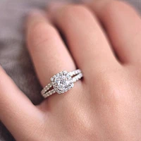 s925 silver color big zircon cz stone rings for women wedding engagement fashion jewelry 2022 new