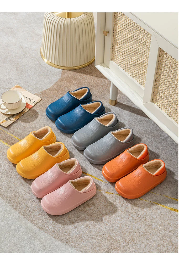 

Waterproof cotton slippers autumn and winter ladies home bags with thick soles for indoor and outdoor wear non-slip