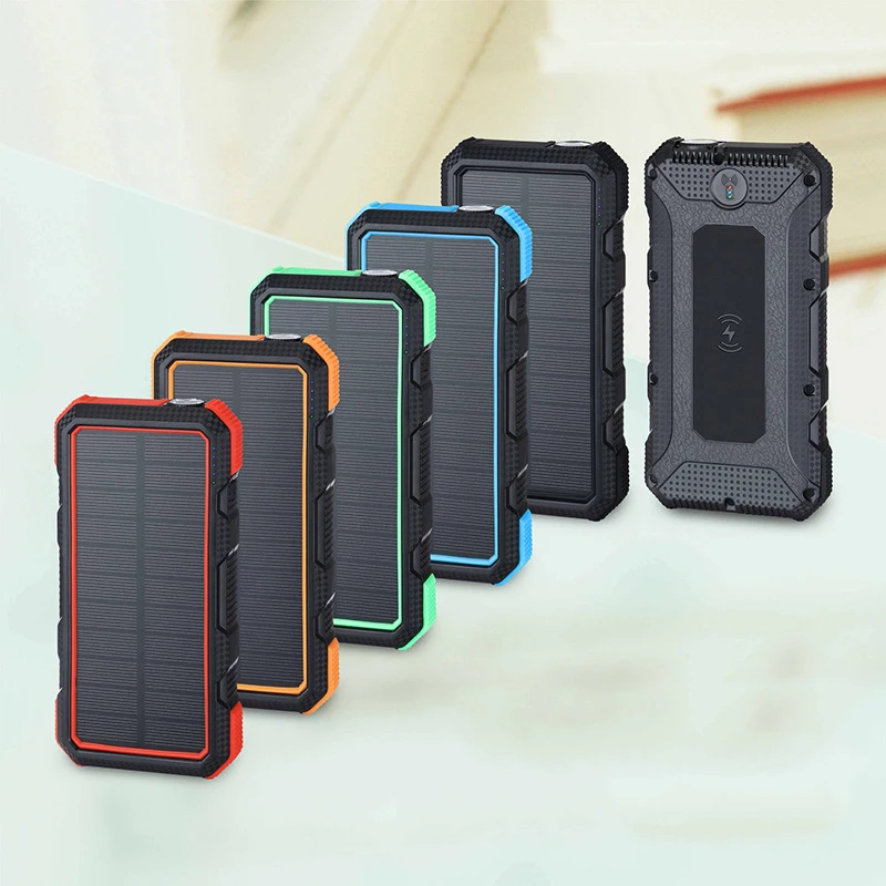 20000mAh Солнечная энергия Банк 18W зарядное устройство для быстрой беспроводной