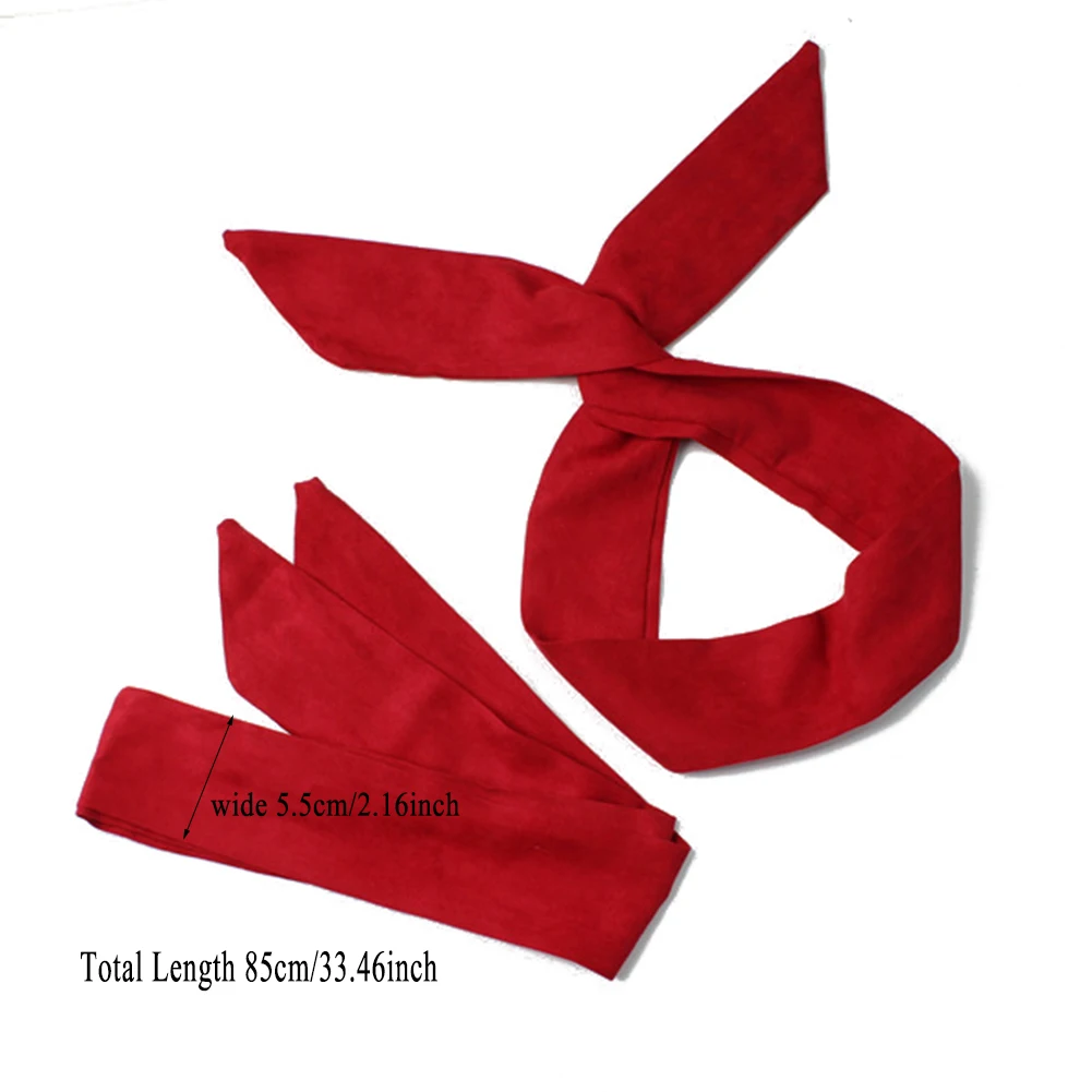 

New Fashion Elegant Korean Suede Retro Solid Color Rabbit Ears Headbands Metal Wire Scarf Cross Bow Hairbands Hair Accessories