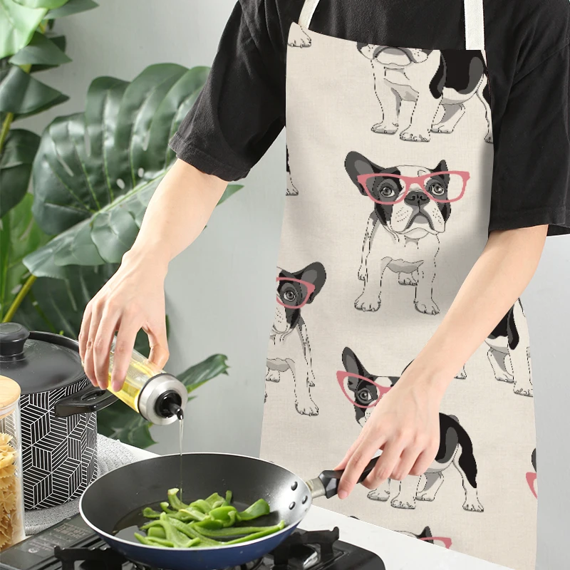 FYMX милые передник для собаки Кухня нарисованными животными головы фартуки