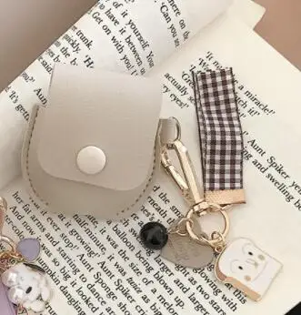 Чехол с клубничным тостом для Airpods Pro Кожаный чехол с Bluetooth для наушников Airpod 1 2 3 милый защитный чехол с брелком - Цвет: AirPods 1 2 Beige