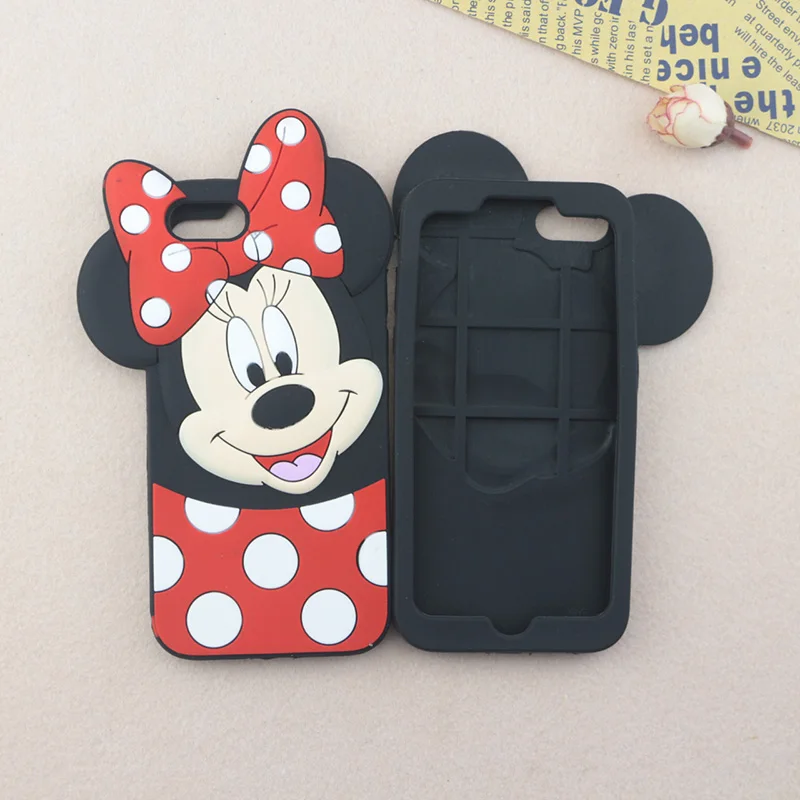 Милый 3D мультяшный чехол с Минни для iPhone 4 4S 5S 5C SE 6 6S 7 8 Plus X XS Max XR бант мягкий чехол для iPod Touch 5 touch 6