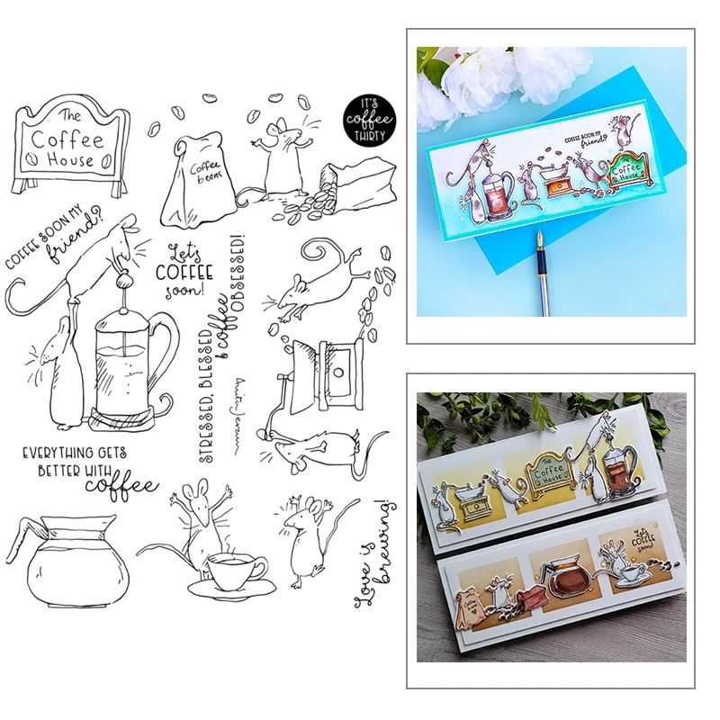 Новинка 2021 прозрачные штампы с изображением животных мыши кота лисы и набор