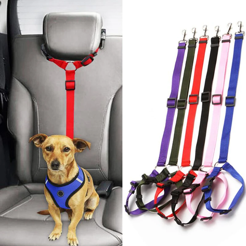 

Pet Dog Car Seat Belt Adjustable Dog Seat Belt Dog Car Seatbelt Harness Leads Elastic Reflective Safety Rope Pet Dogs Cat Supply