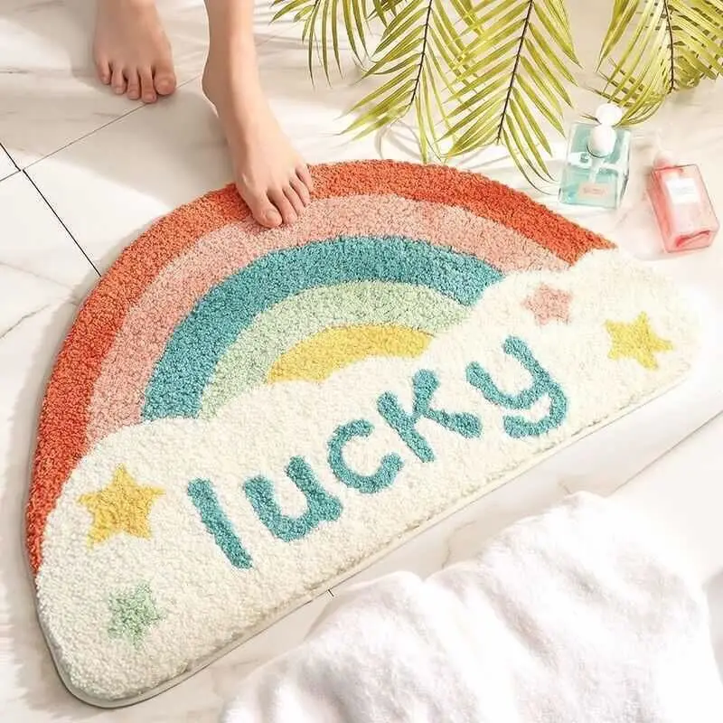 

Bathroom Rug Super Soft Plush Floor Mat Bedroom Decor Carpets Living Room Non-Slip Floor Mat Waterproof Oil Proof Kitchen Mat
