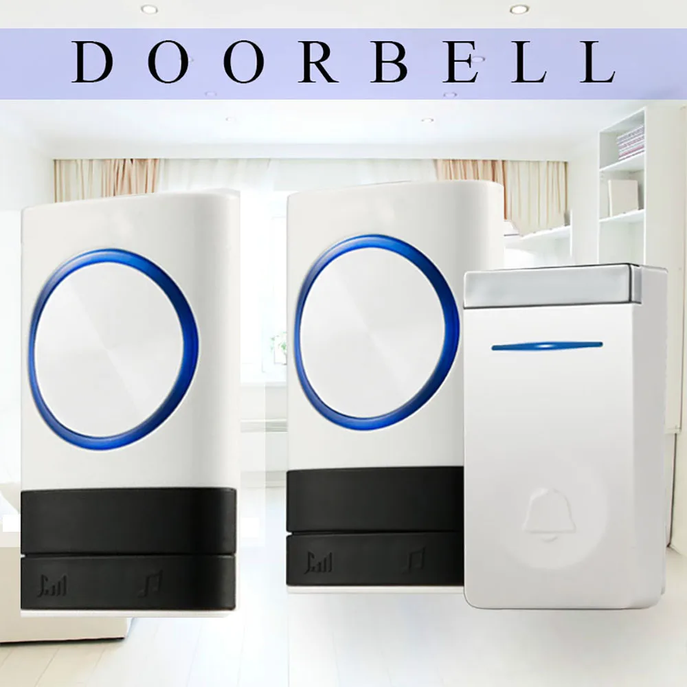 

LED light 52 Songs with Button -no Need battery Wireless Doorbell Self power generation Home Security Smart Chimes Door bell