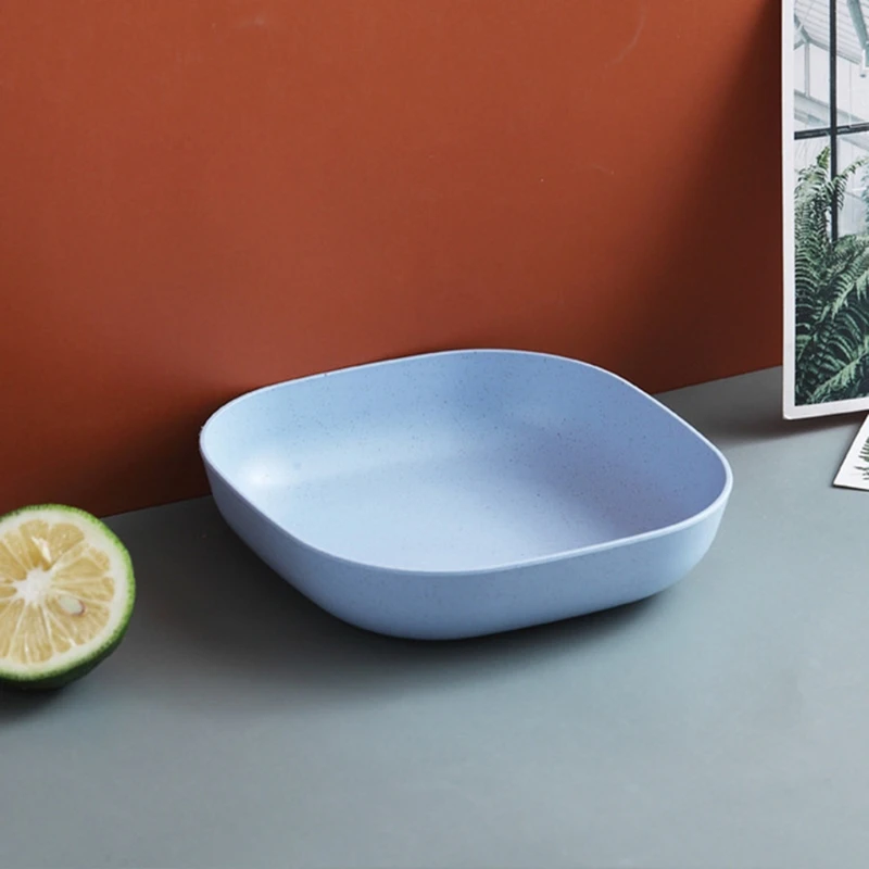 7 шт. квадратные тарелки из пшеничной соломы миски для макаронных изделий салаты