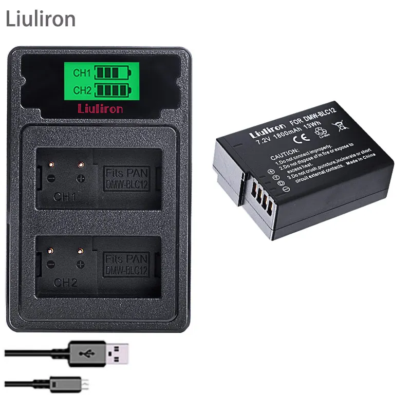 charger and 1battery DMW-BLC12 DMW-BLC12E ДМВ BLC12 Li-Ion Батарея+ USB Dual Зарядное устройство для цифрового фотоаппарата Panasonic FZ1000 FZ200 FZ300 G5 G6 G7 GH2 BLC12 Батарея - Цвет: charger and 1battery