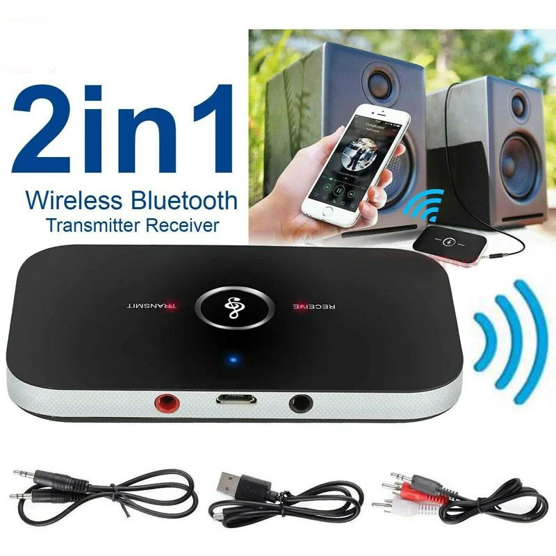 

B6 2 in 1 Upgraded Bluetooth 5.0 Audio Transmitter Receiver 3.5mm AUX USB Dongle Music Wireless Adapter For Car PC TV Headphones