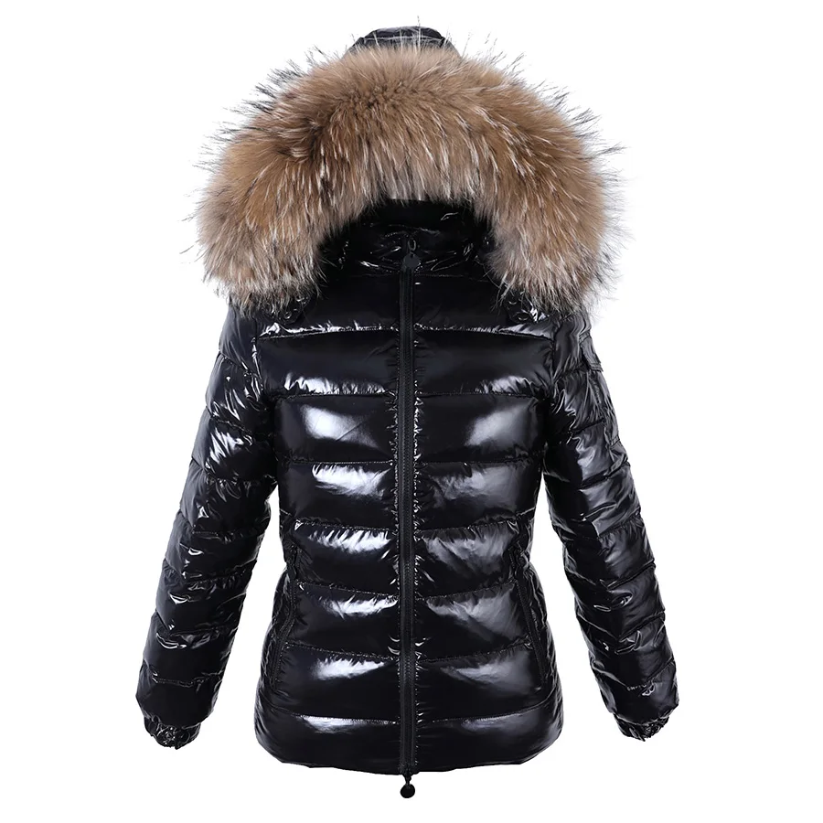 

2023 New Winter Waterproof Jacket Women Real White Duck Down Lining Coat Natural Raccoon Fur Collar Warm Black Down Jacket