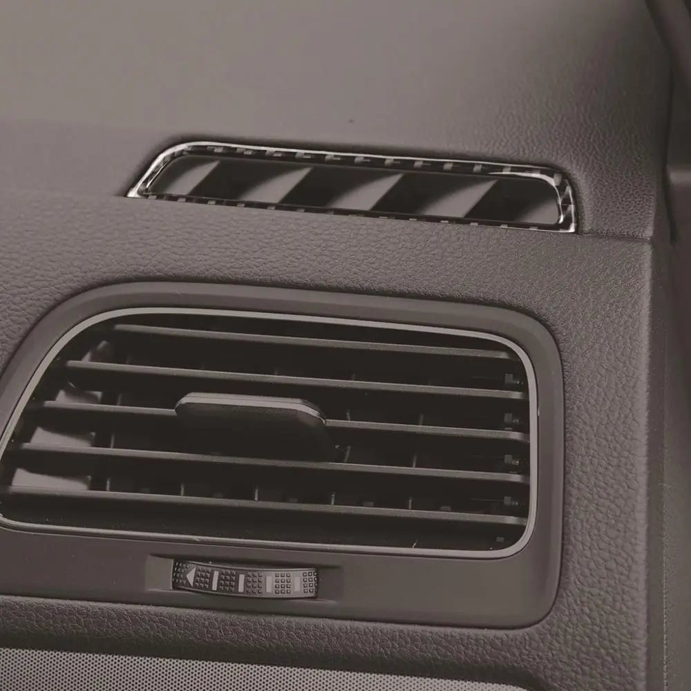 

2Piece Carbon Fiber Air Outlet Decoration Anti-scratch Stickers Fit for VW Golf 7 2013-2017 Car Interior Accessories