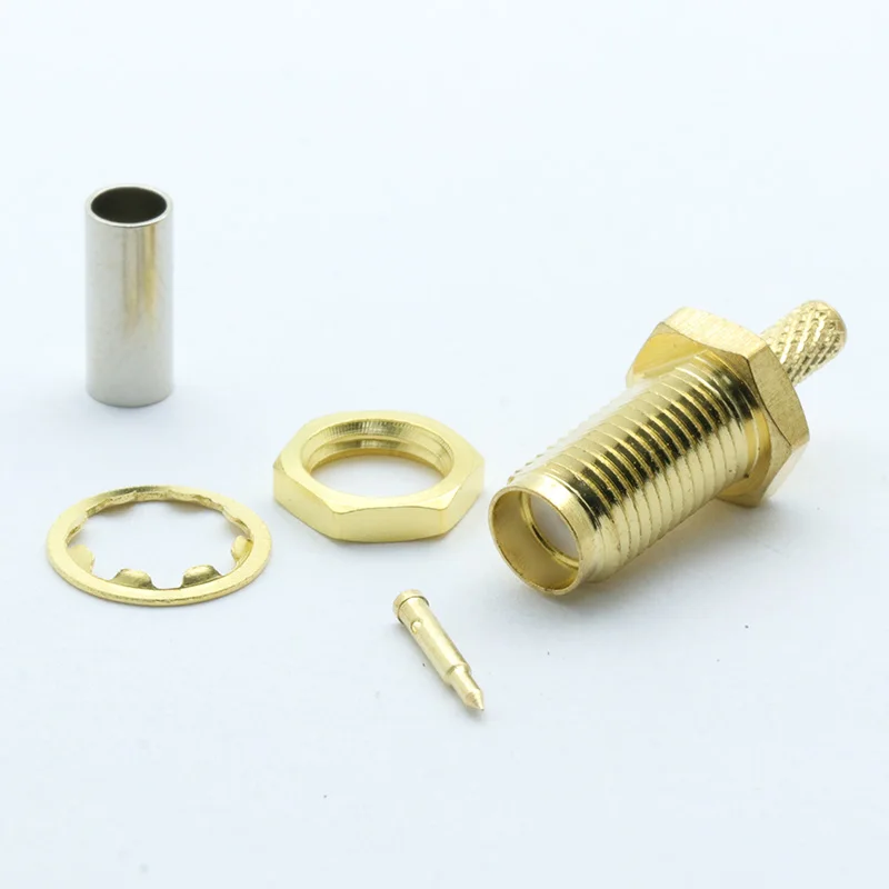 100 шт./лот RP SMA Гнездовой радиочастотный разъем позолоченная перегородка