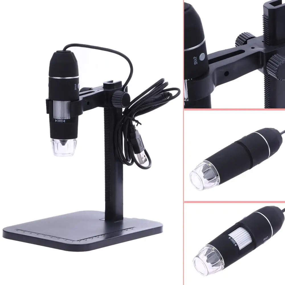 professional usb digital microscope 1000x 8 led 2mp electronic microscope endoscope zoom camera magnifier lift stand free global shipping