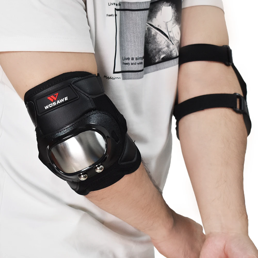 ML303 Elbow pads WOSAWE 4 шт./компл. Нержавеющая сталь локоть наколенники s мотоциклетные наколенники броня для гоночного мотоцикла Защитное снаряжение для коленей протектор комплект - Цвет: ML303 Elbow pads
