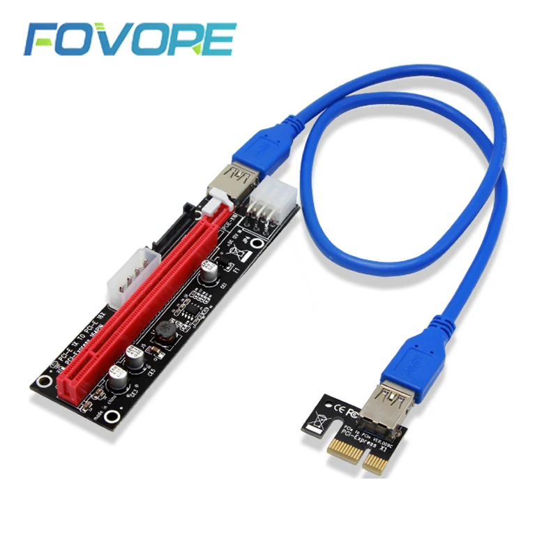 4pin 6pin SATA Power PCI Express 16X слот Riser карта USB 3 0 PCI-E PCI-Express 1x до 16x PCIE Райзер для майнинга