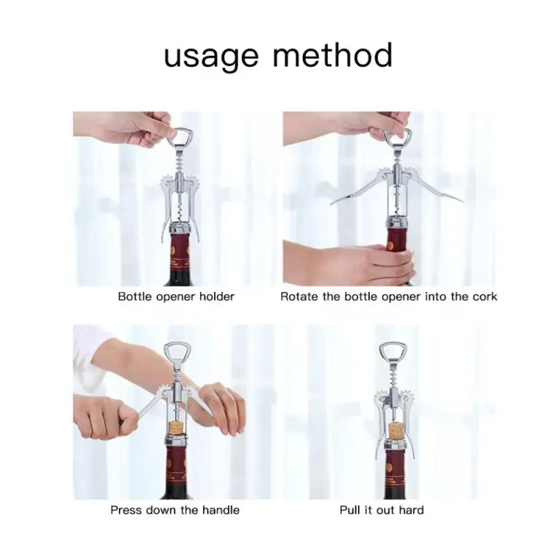 

Metal Bottle Opener Red Wine Corkscrew Bottle Handle Opener Corkscrews Essential Tools For Bars Kitchen Accessories Dropshipping