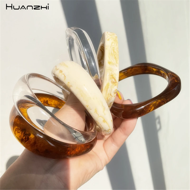 HUANZHI 2021 новый прозрачный полимерный акриловый винтажный геометрический круглый