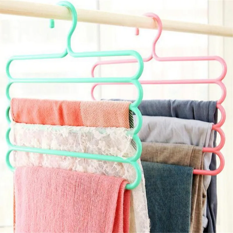 

5 Layers MultiFunctional Hangers Holders Trousers Hanger Storage Rack Clothes Hanger Space Saver Wardrobe Closet Organizer
