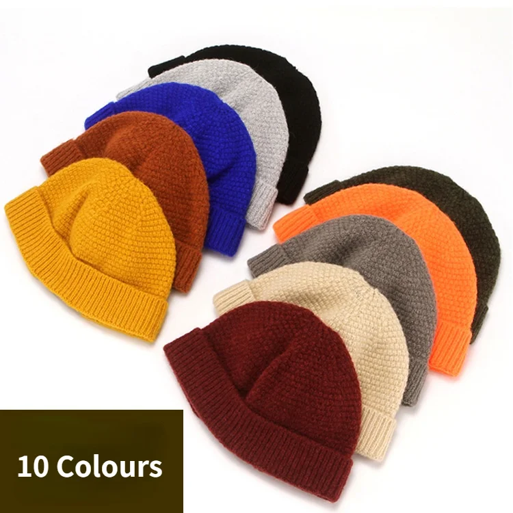 

New Winter Caps Hats for Women White Black Flexible Outdoor Warm Cotton Hip Hop Casual Beanies Winter Solid Color Hats for Men