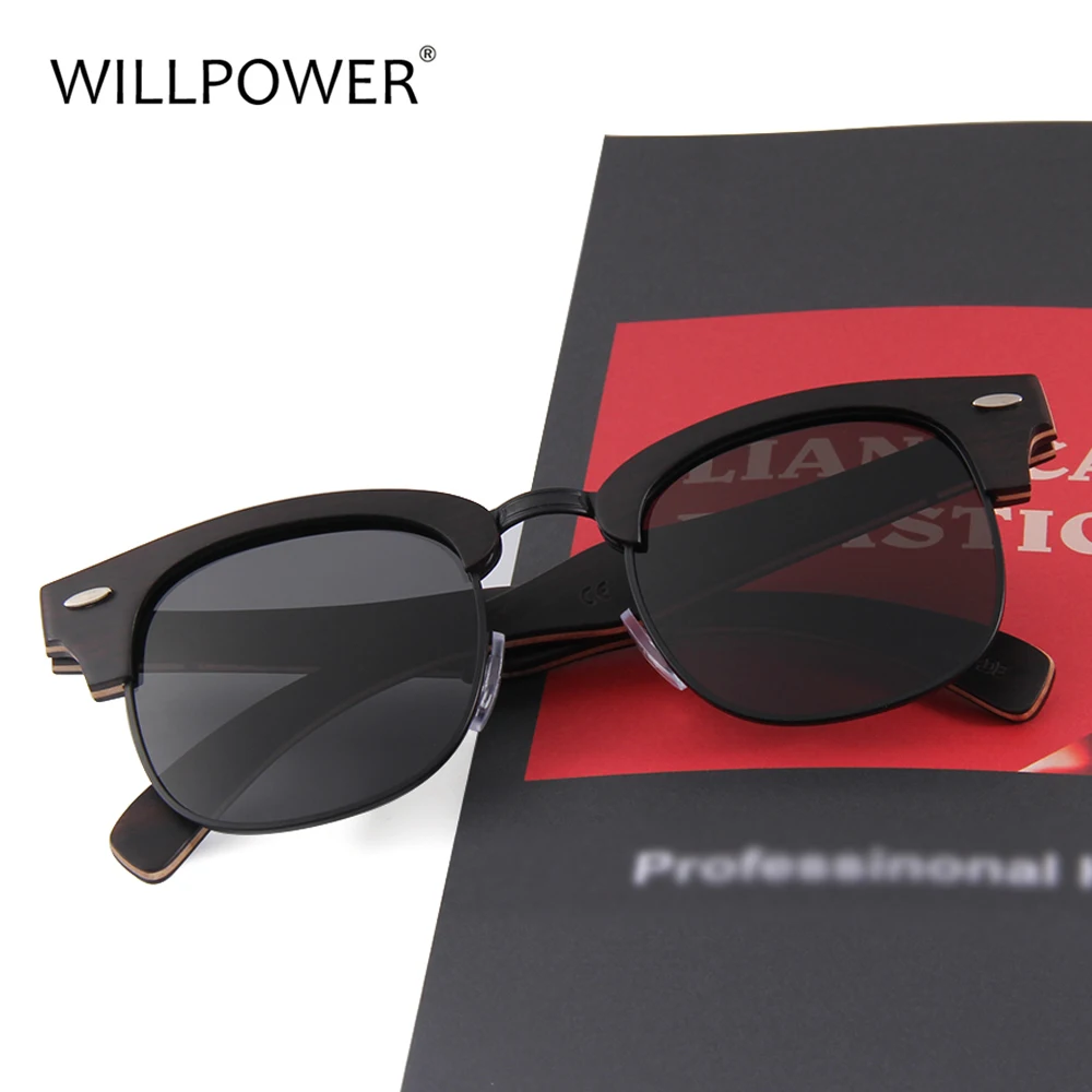 WILLPOWER новые роскошные деревянные солнцезащитные очки мужские брендовые