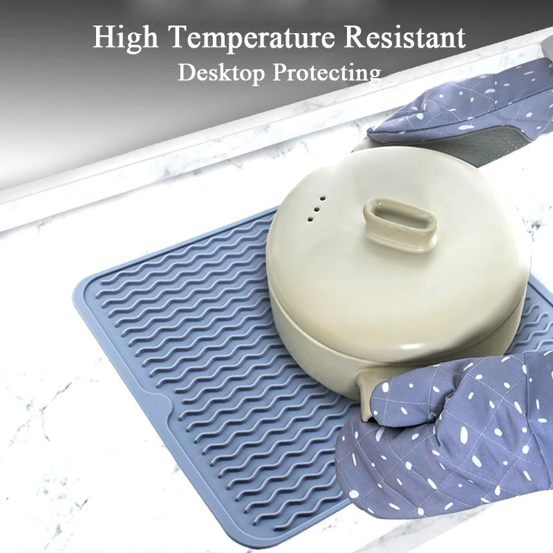 Новый силиконовый коврик для сушки посуды кухонного стола антибактериальный