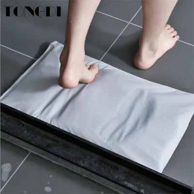 TONGDI Bathroom Carpet Mat Soft Diatom Silica gel Shower Quick-drying Absorbent Suede Anti-slip Rug Decor For Home Bathoom enlarge