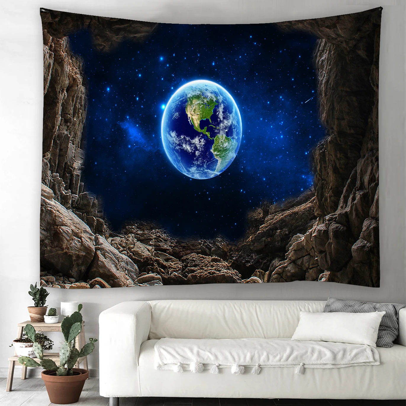 

Galaxy Earth Tapestry Wall Hanging Forest Tree Landscape Hippie Psychedelic Tapiz Starry Sky Dorm Home Decor Mandala Wall Carpet