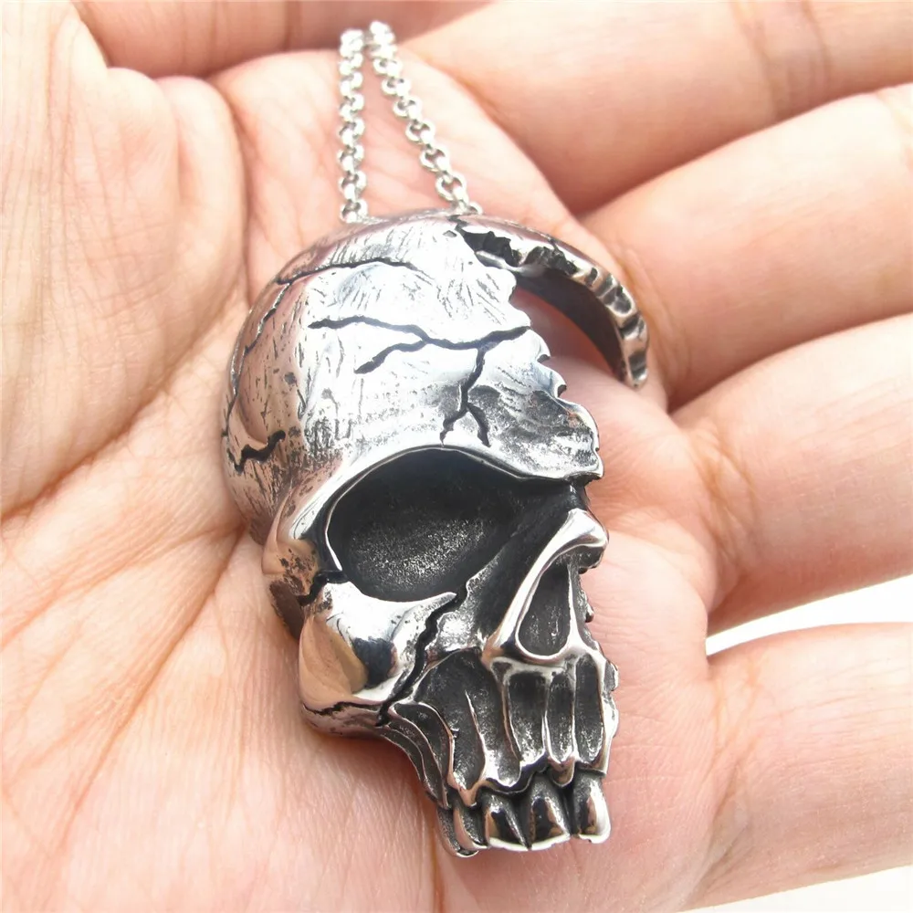 

Men's Gothic Skull Pendant Necklace Motorcycle Biker 316L Stainless Steel