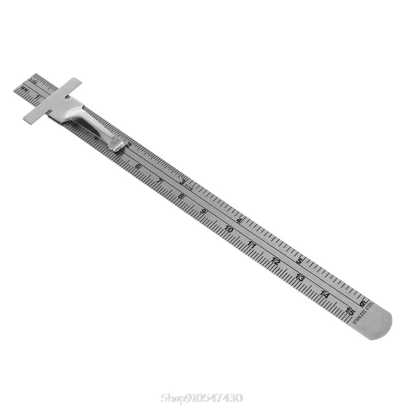 

6\" Stainless Steel Pocket Rule Handy Ruler with inch 1/32 mm/metric Graduations N14 20 Dropship