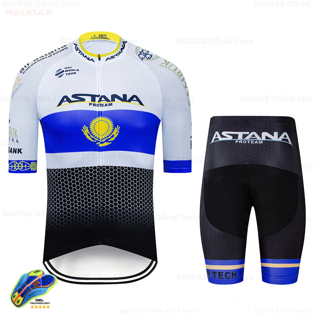 

2021 Astana Cycling Clothing Men's Summer Anti-UV Breathable Racing Sport Mtb Bike Uniform Cycling Jersey Set Ciclismo Feminino