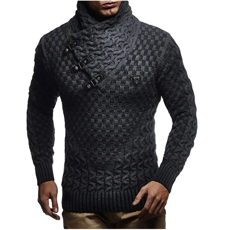 ZOGAA Mens Sweaters 2019 Warm Hedging Turtleneck Pullover Sweater Man Casual Knitwear Slim Winter Male Brand Clothing | Мужская одежда