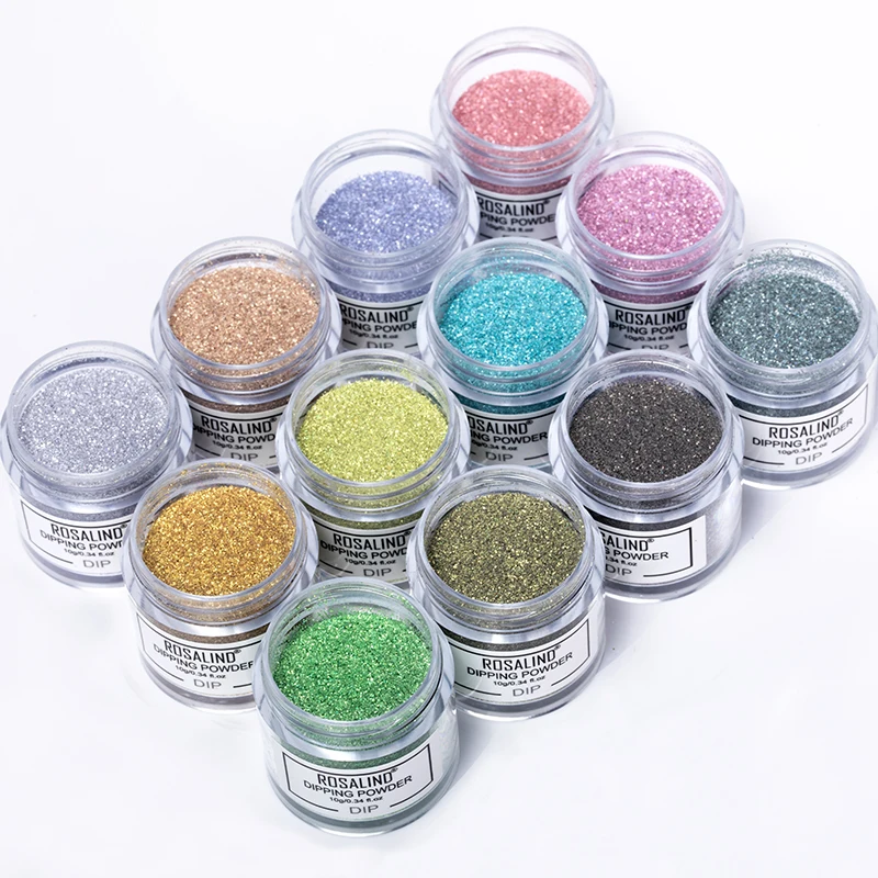 ROSALIND Dip Powder Nail Art Polish Holographic Glitter Gradient Shining Chrome Pigment Dipping Set Flakes Sequins | Красота и