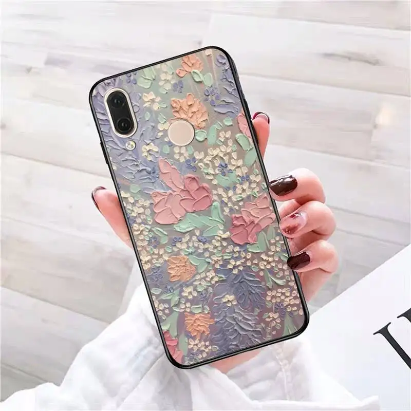 Babaite Vintage paint flowers Cover Black Soft Shell Phone Case For Redmi note 8 8Pro 8T 6pro Redmi 8 7A 6A Xiaomi mi 8 9