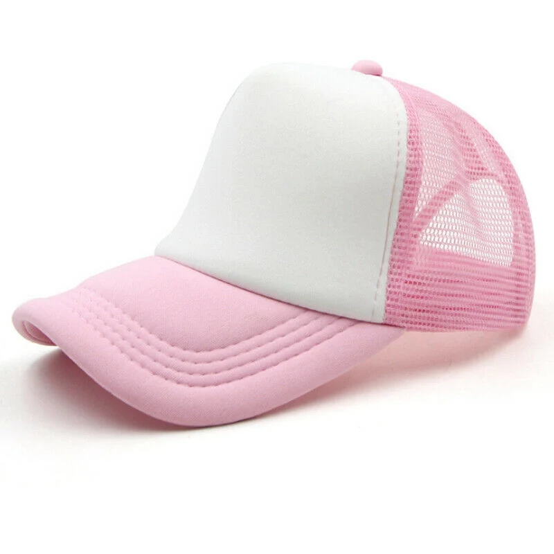 

Trucker Hat Mesh Back Baseball Cap Solid Plain Summer Snapback Adjustable Hat UK