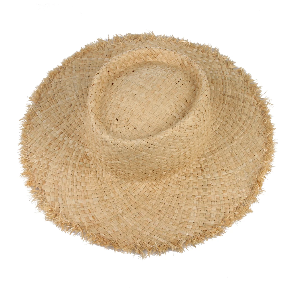 

GEMVIE 2021 New Fashion Spring Summer Raffia Straw Sun Visor Hats For Women Lady Fashion Handmade Cap Wide Brim Panama Beach Hat
