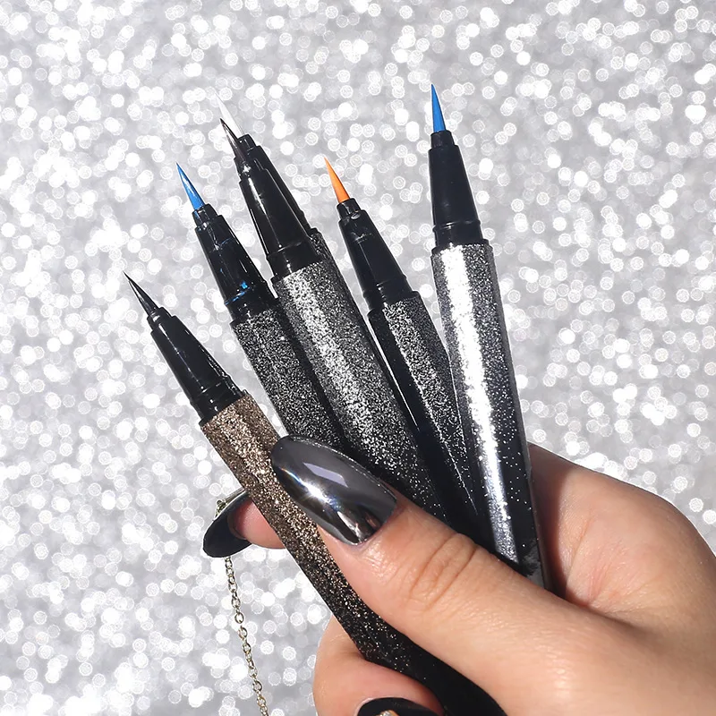 

Natural quick-drying very fine color eyeliner blue dark green milky white purple red sweat proof water proof eyeliner Pencil